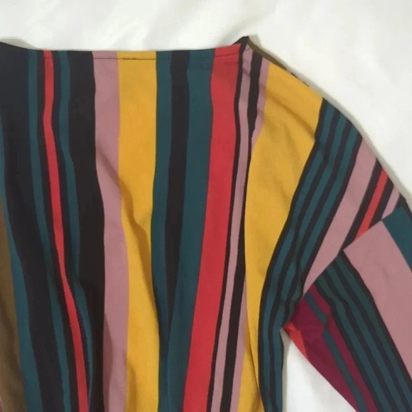 Express Stripped Short Sleeve Twist Front Jumpsuit, Color Multicolor Size XS - Picture 12 of 14